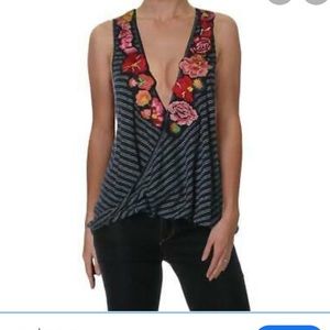 Free people top size S blue color